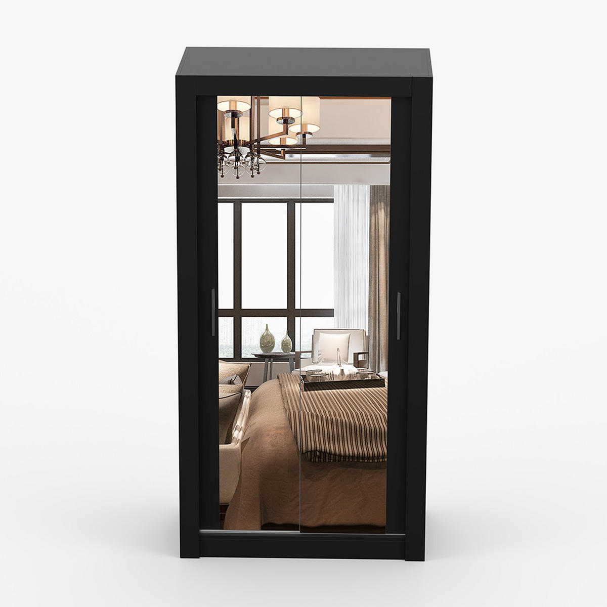 SKŘÍŇ s otočnými dveřmi Milan 100 cm 100/200/64 cm, 2dveřová, černý - černá, kompozitní dřevo (100/200/64cm) - imoebel24
