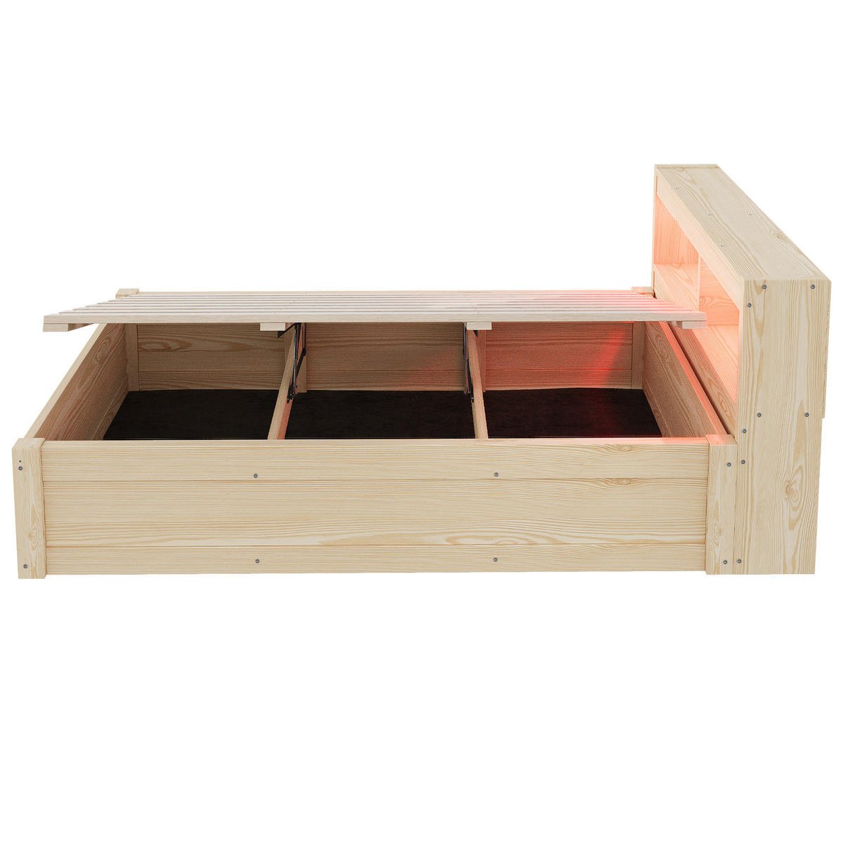 STAURAUMBETT 90/200 cm DE-32627 mit LED Holzfarbe - Naturfarben, Holzwerkstoff (90/200cm) - ComfortXL