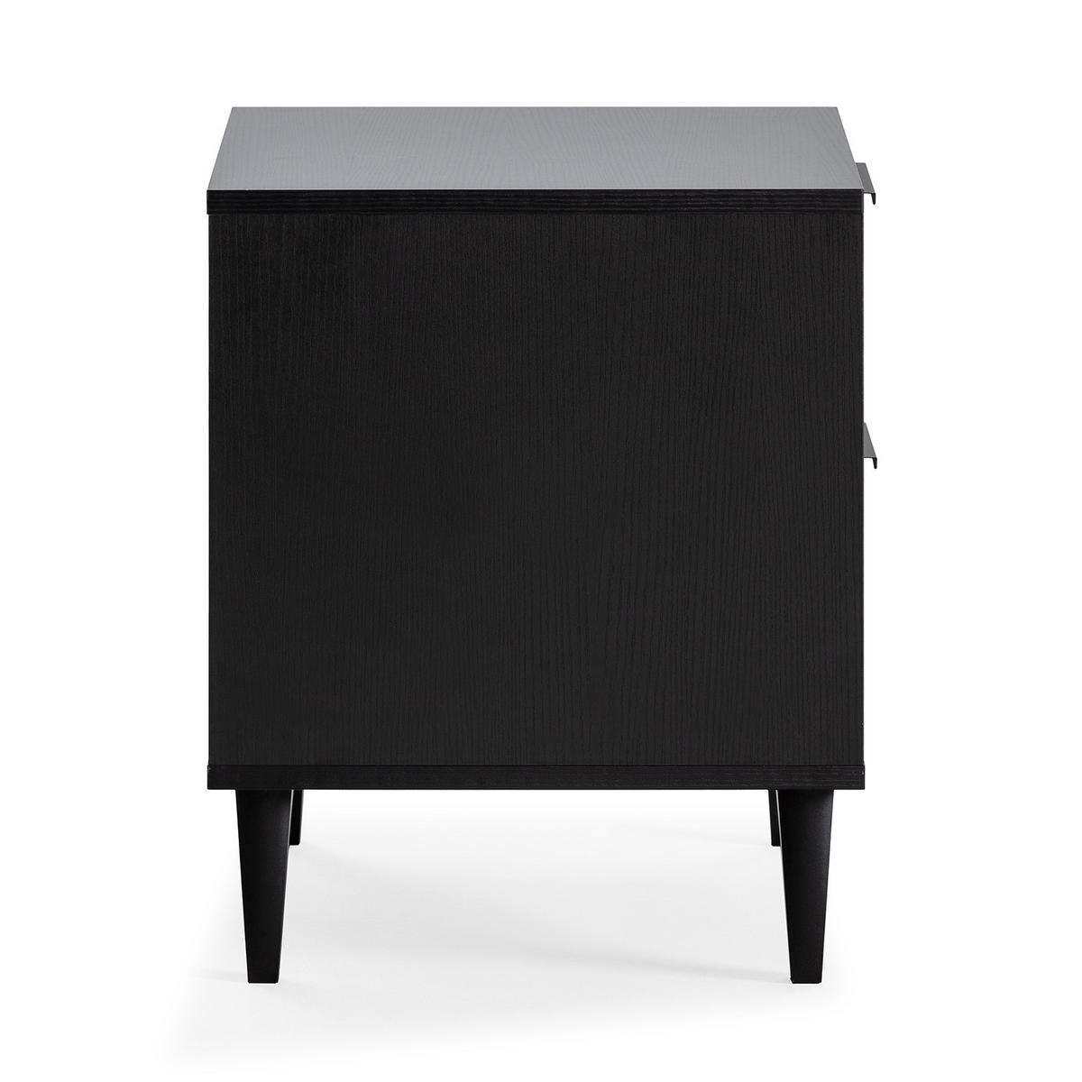 NACHTTISCH Kalma 2 Schubladen Schwarz/Eichenfarbe - Schwarz, Holzwerkstoff/Kunststoff (45/48/40cm) - VS Venta-stock