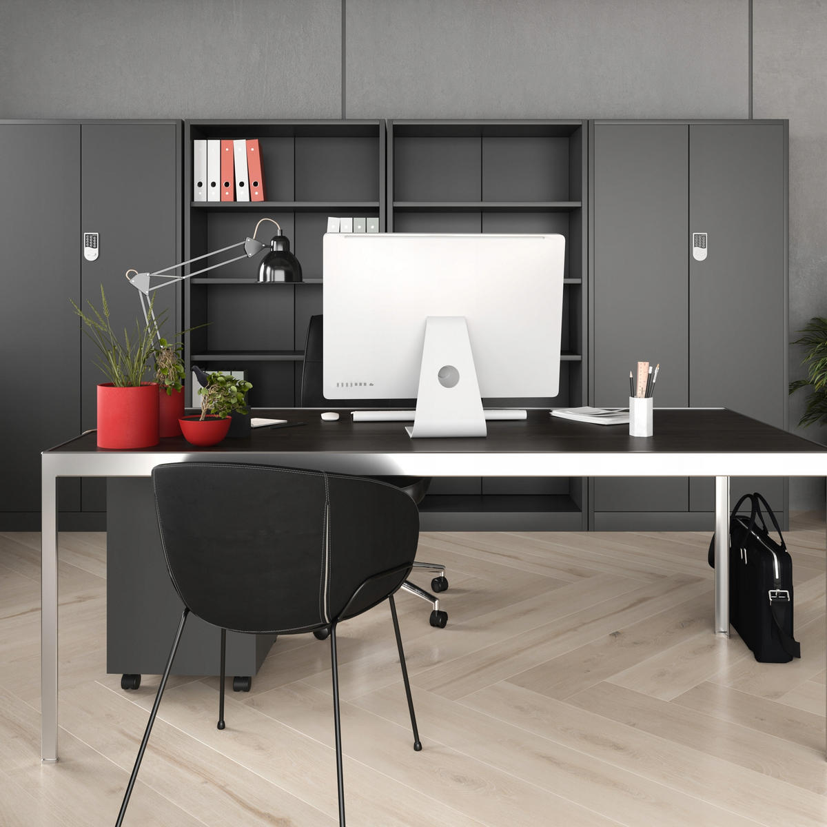 AKTENSCHRANK Daniel - Anthrazit, Metall (90/185/40cm) - Jan Nowak