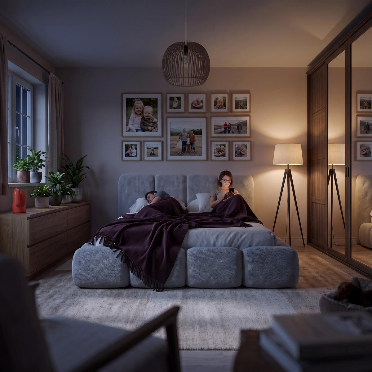 POLSTERBETT SUENO MAXI 180x200 cm in Hellgrau, gepolstertes Kopfteil, Metalllattenrost, Bettkasten, Chenille-Stoff - Hellgrau/Naturfarben, Holz/Textil (180/200cm) - Muffo