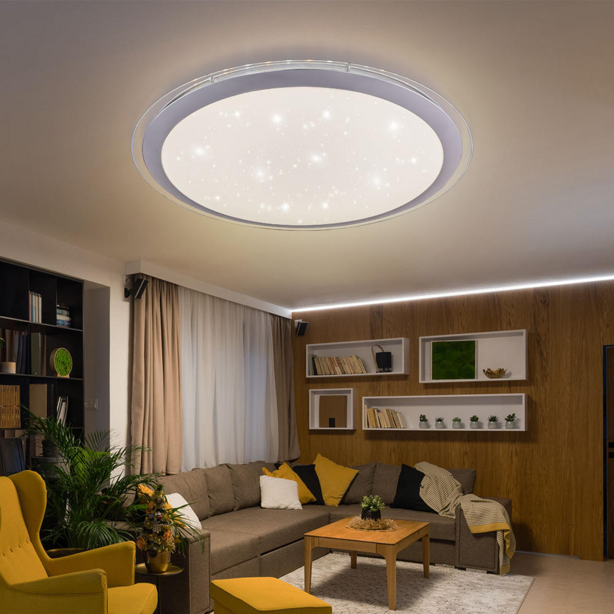 LED DECKENLEUCHTE CARRY Weiß - Weiß, Metall (53/53/8.3cm) - Globo Lighting