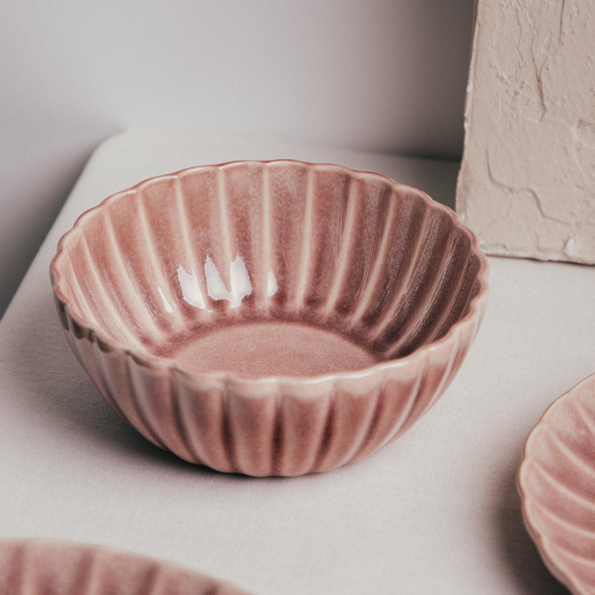 SCHALENSET Melida rosa 16 cm 6er-Set - Rosa, Keramik - Homla