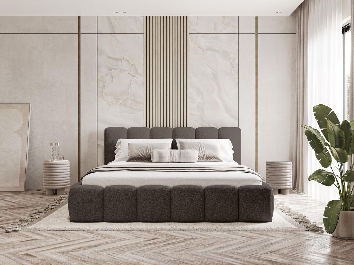 POLSTERBETT Lukhi 140x200 cm, Braun - Braun, Textil (140/200cm) - Fedve