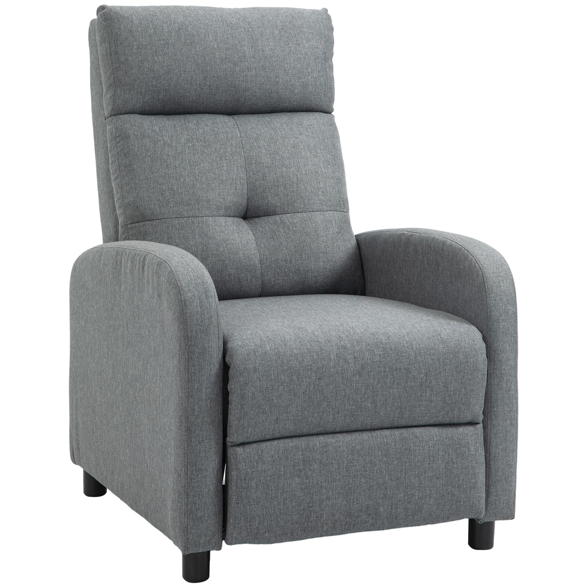 RELAXSESSEL 67/87/98 cm manuell mit Fußteil in Grau - Grau, Textil (87/98/67cm) - BEAOK