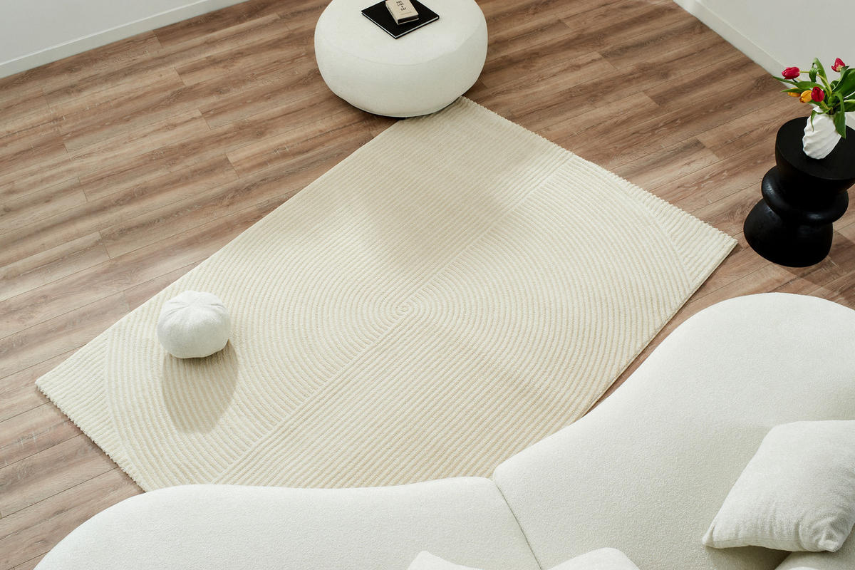 TEPPICH mit reliefartigem Muster in Creme Bianca 200x290 cm - Creme, Textil (200/290cm) - Nazar Rugs