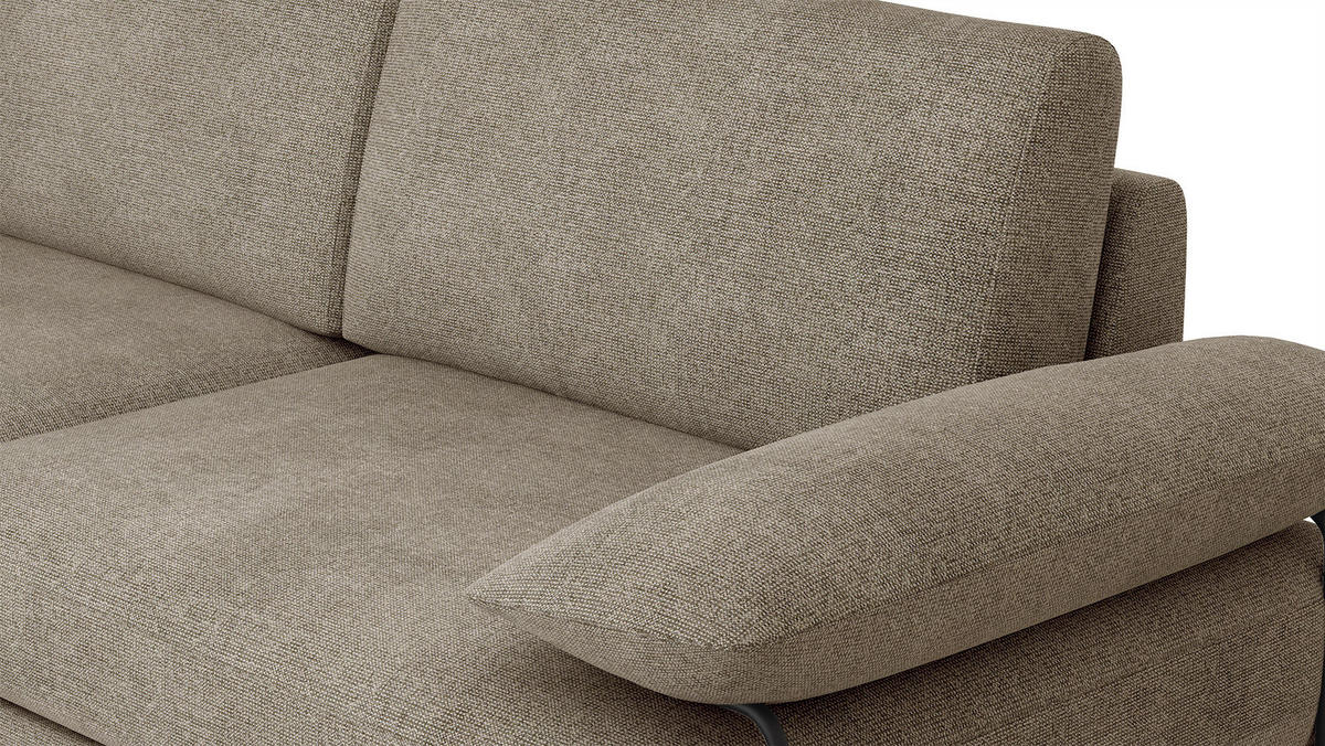 SOFA LORI 3-Sitzer, taupe - Taupe/Schwarz, Holzwerkstoff/Textil (245/87/96cm) - Courtois Laville