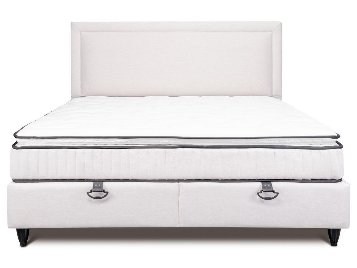 POLSTERBETT Snow Hellbeige 180/200 cm mit Bettkasten - Creme, Textil (180/200cm) - wonello