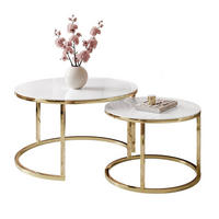 COUCHTISCH CIRI GLASS 2-in-1 CHROME gold - Goldfarben, Glas (70/70/47cm) - Lookway