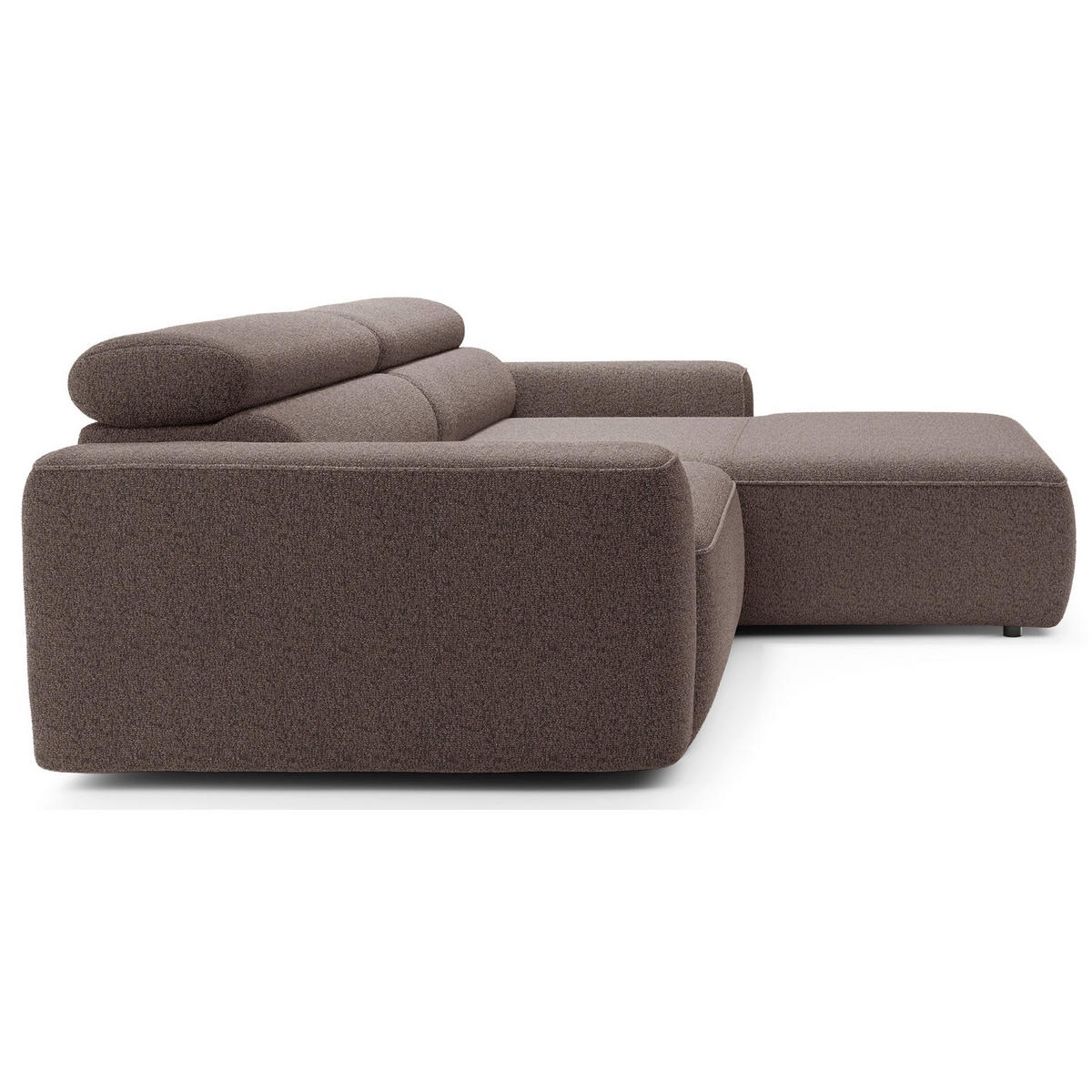 ECKSOFA Fando mit Schlaffunktion, L-Form, 4-Sitzer 252 cm, rechts Flechtstoff Hellbraun - Hellbraun/Schwarz, Holz/Kunststoff (182/252cm) - Selsey