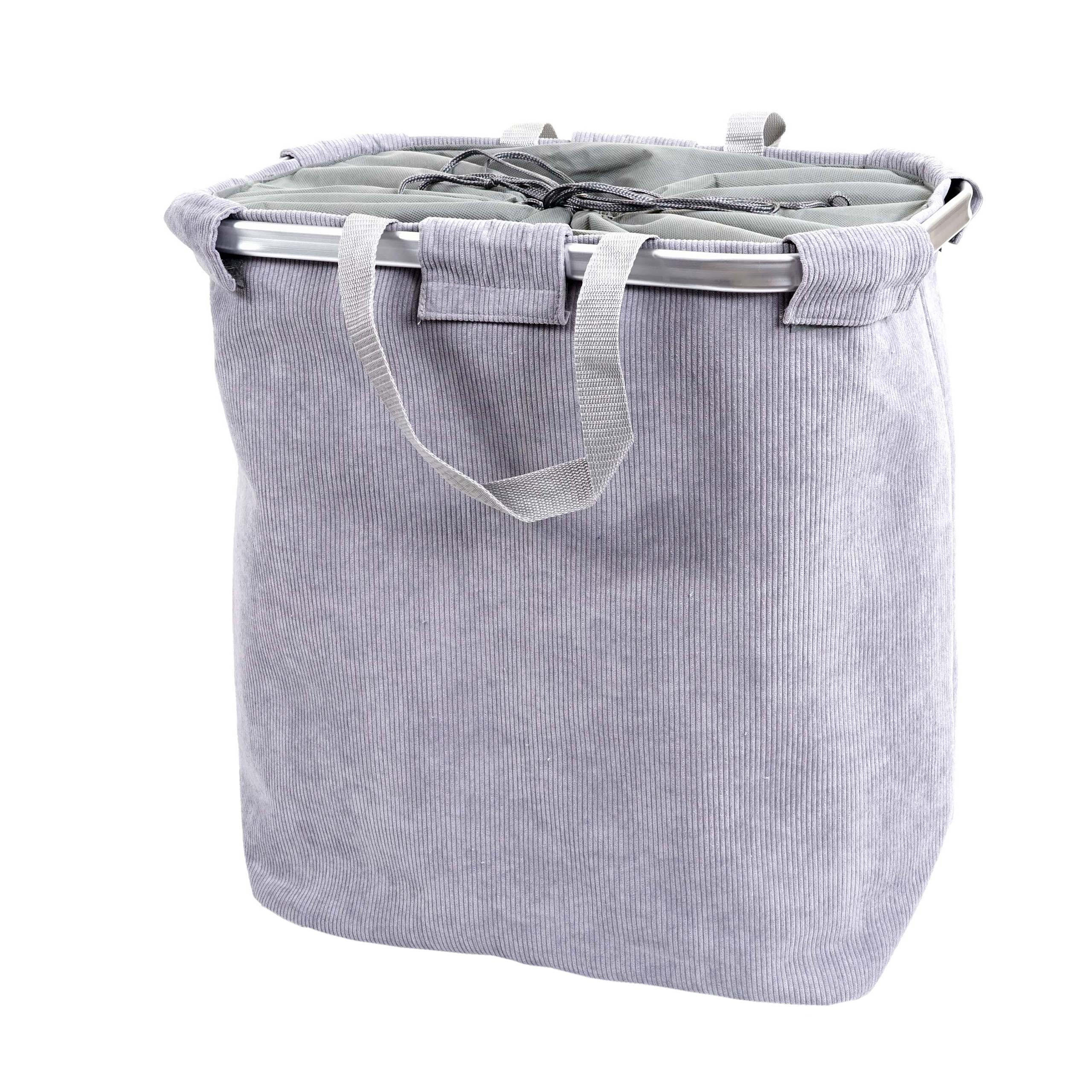 KOŠ NA PRÁDLO Svetlošedý - svetlosivá, textil (52/54/32cm) - MCW