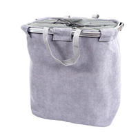 KOŠ NA PRÁDLO Svetlošedý - svetlosivá, textil (52/54/32cm) - MCW