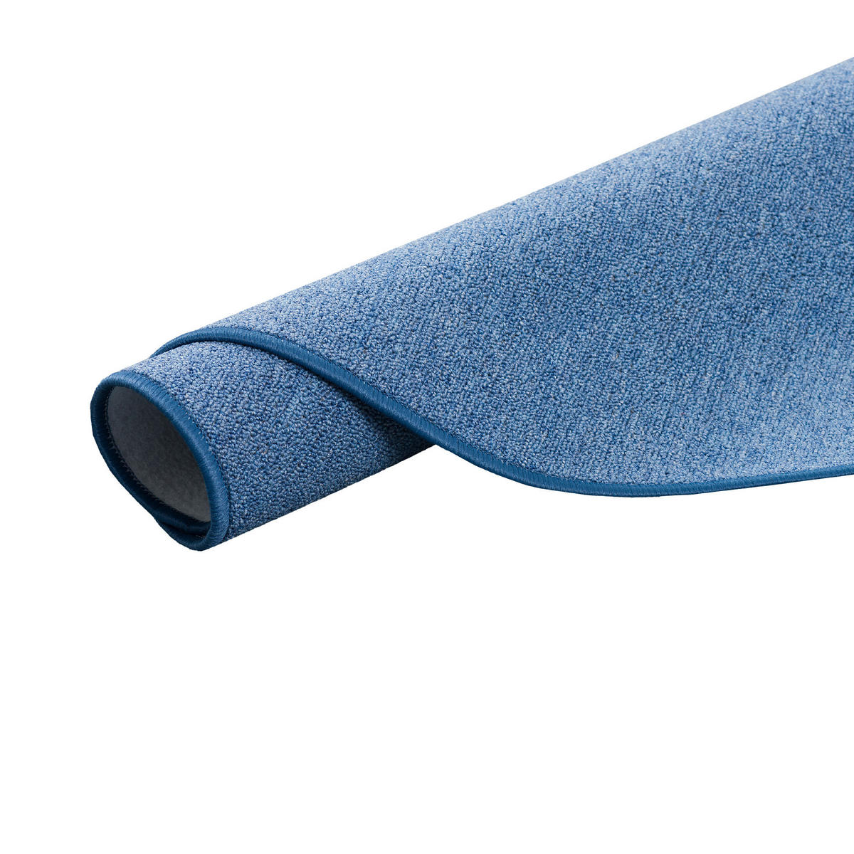 FEINSCHLINGEN VELOUR TEPPICH STRONG RUND - Blau, Textil (100/100cm) - Snapstyle