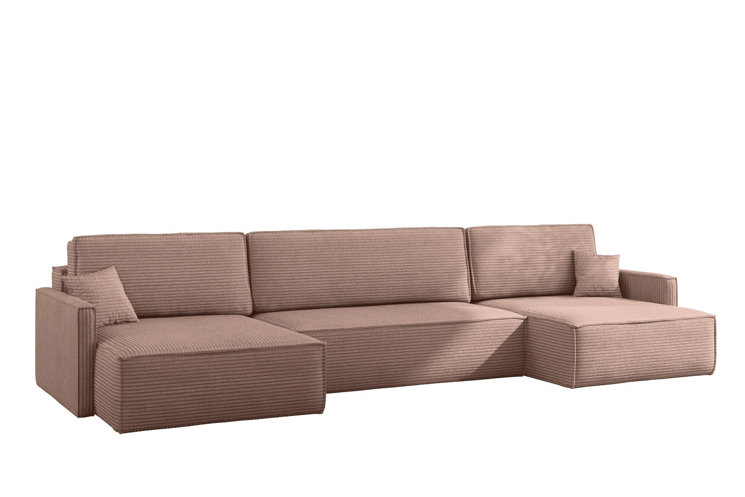ECKSOFA Carlos Mit Schlaffunktion und Bettkasten Elegante Stoff Poso Rosa - Rosa, Holz/Textil (348/142cm) - Kaiser Möbel