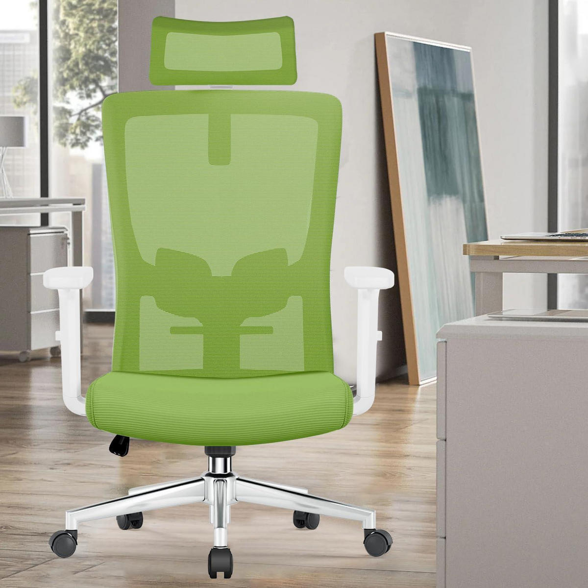 BÜROSTUHL Ergonomisch Grün - Grün, Textil (70/128/70cm)