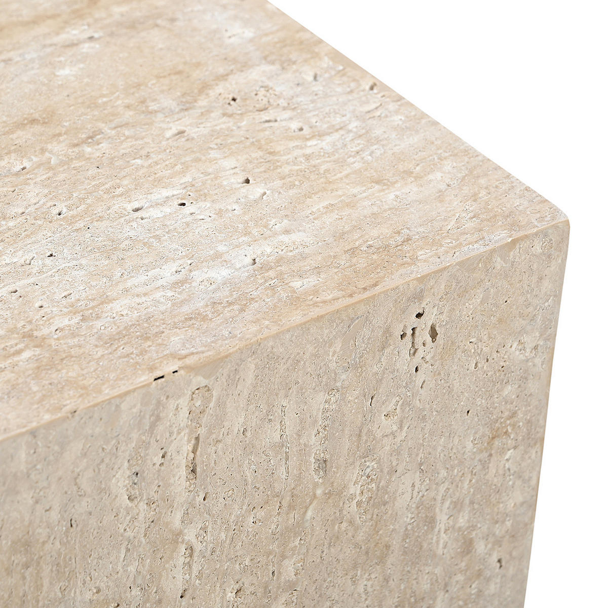 BEISTELLTISCH - Travertin / Beige - Beige, Stein (40/40/40cm) - home24