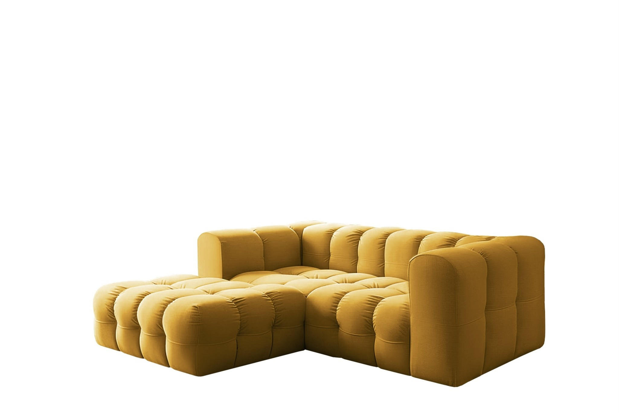 ECKSOFA Solvie Xs In Tiffani - Gelb, Holzwerkstoff/Textil (193/290cm) - Fun Möbel