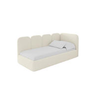 EINZELLBETT Jugendbett mit Bettkasten, Links - VELY 90x200 Beige - Champagner, Holzwerkstoff/Textil (90/200cm) - ALTDECOR