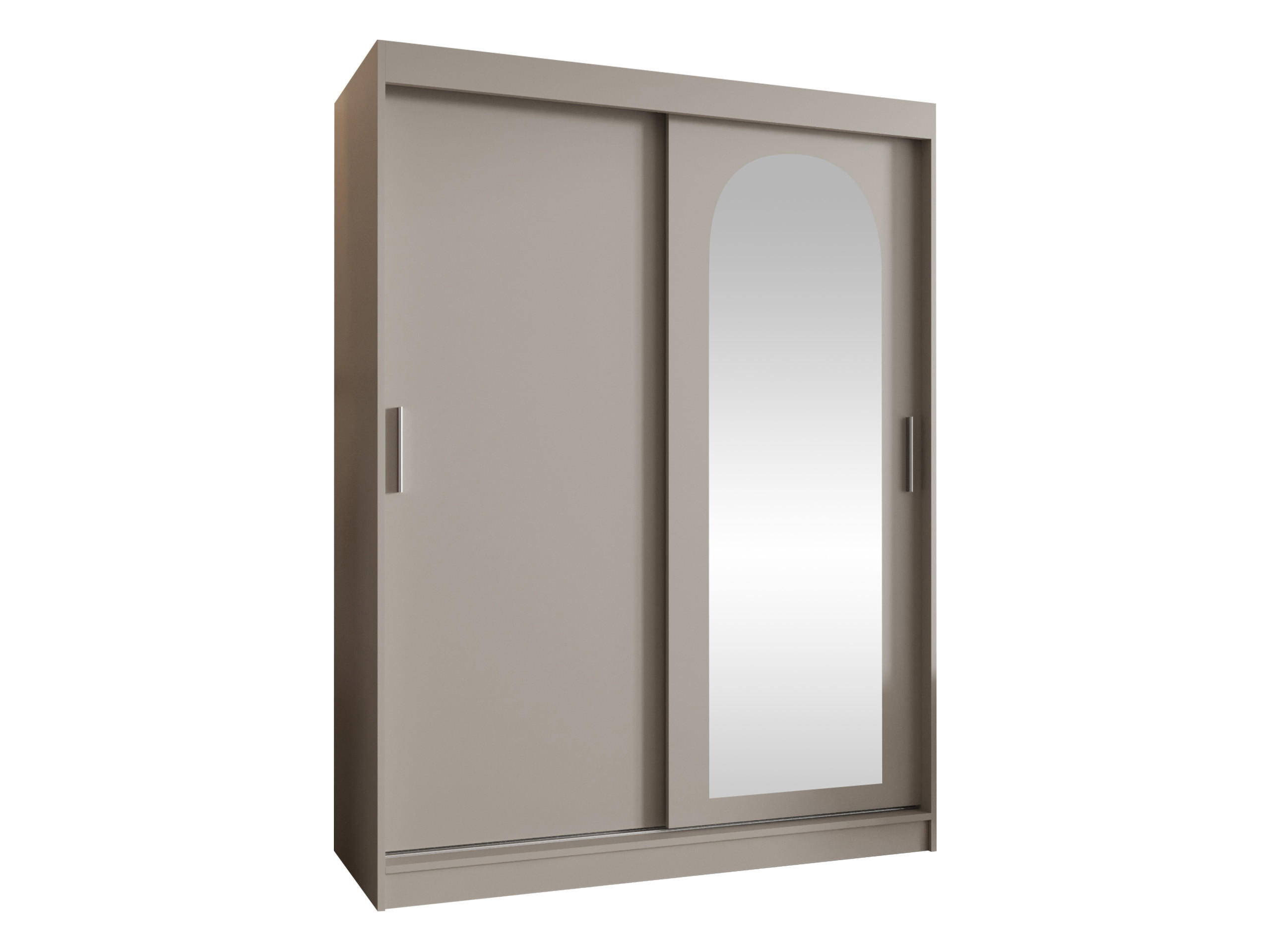 SCHWEBETÜRENSCHRANK Selfie 150 cm - Kaschmir/Silberfarben, Holzwerkstoff/Kunststoff (150/200/62cm) - MIRJAN24