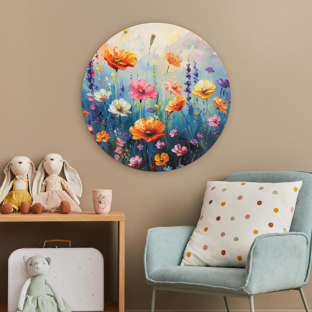 WANDBILD Blumen - Natur - Aquarell - Kunst 60x60 cm - Multicolor, Kunststoff (60/60cm) - MuchoWow