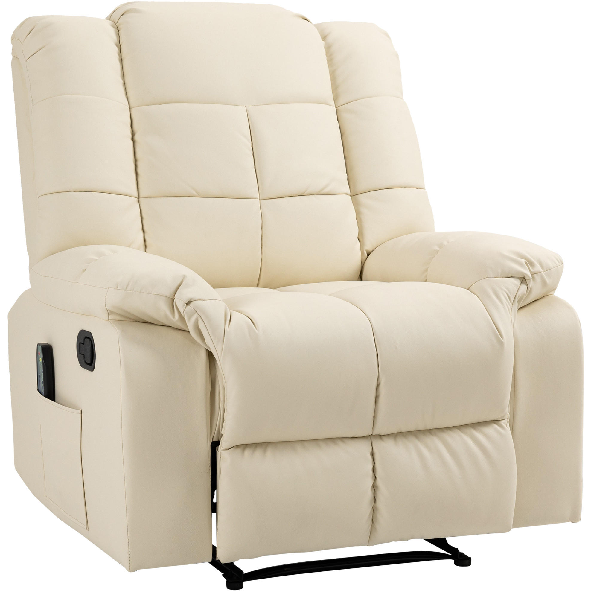 MASSAGESESSEL 94/99/99 cm mit Vibrationsmassage und verstellbarer Rückenlehne - Creme, Kunststoff (99/99/94cm) - BEAOK