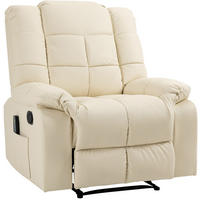 MASSAGESESSEL 94/99/99 cm mit Vibrationsmassage und verstellbarer Rückenlehne - Creme, Kunststoff (99/99/94cm) - BEAOK