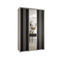 SCHWEBETÜRENSCHRANK 235,2/150/60 3-türig - Silberfarben/Schwarz, Holz/Metall (150/235/60cm) - Abiks Möbel