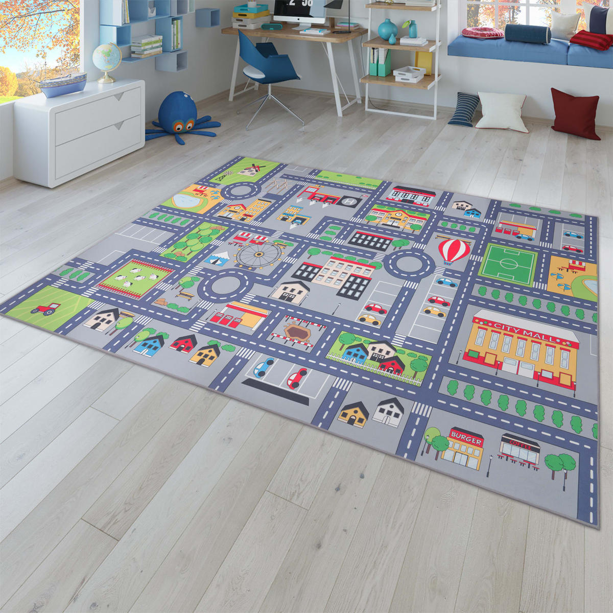 KINDERTEPPICH Grau 160 x 220 cm - Grau, Kunststoff (160/220cm) - TT Home