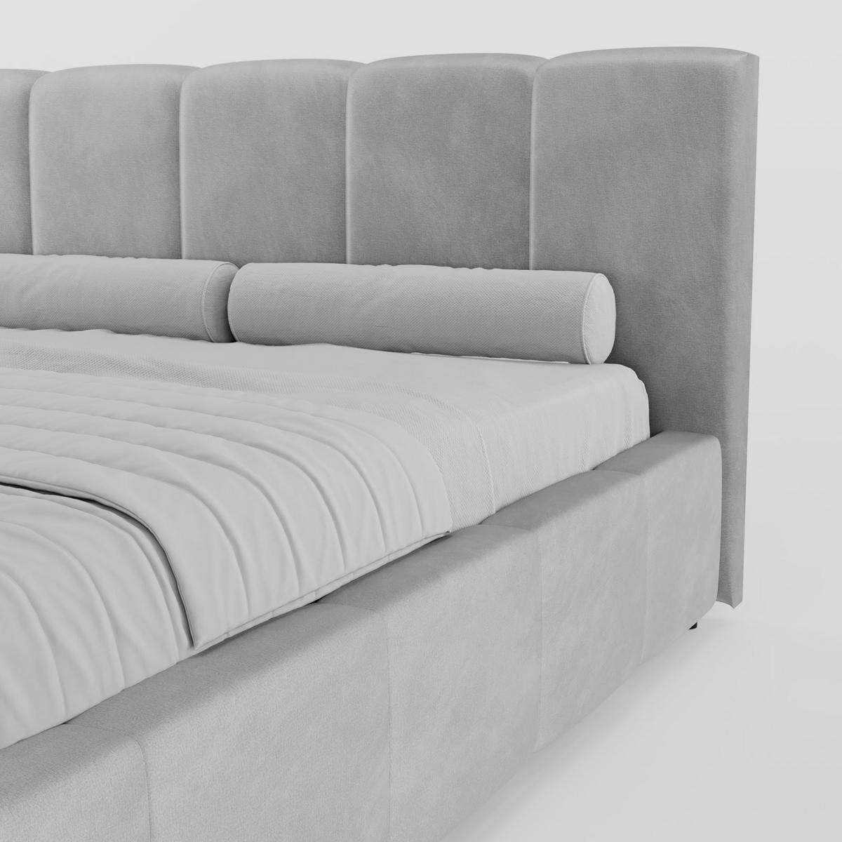 POLSTERBETT FERRO 200/200 cm, in Braun, Velours-Stoff, gepolstertes Kopfteil, Lattenrost, Bettkasten - Dunkelbraun, Textil (180/200cm) - Barchello