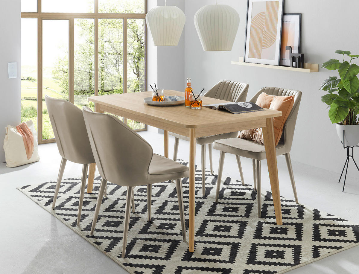 ESSTISCH naturfarben Eiche, skandinavisch, Küchentisch ausziehbar 140 - 180 cm - Eichefarben/Naturfarben, Eichenholz/Holzwerkstoff (140/80/75cm) - Furn.Design