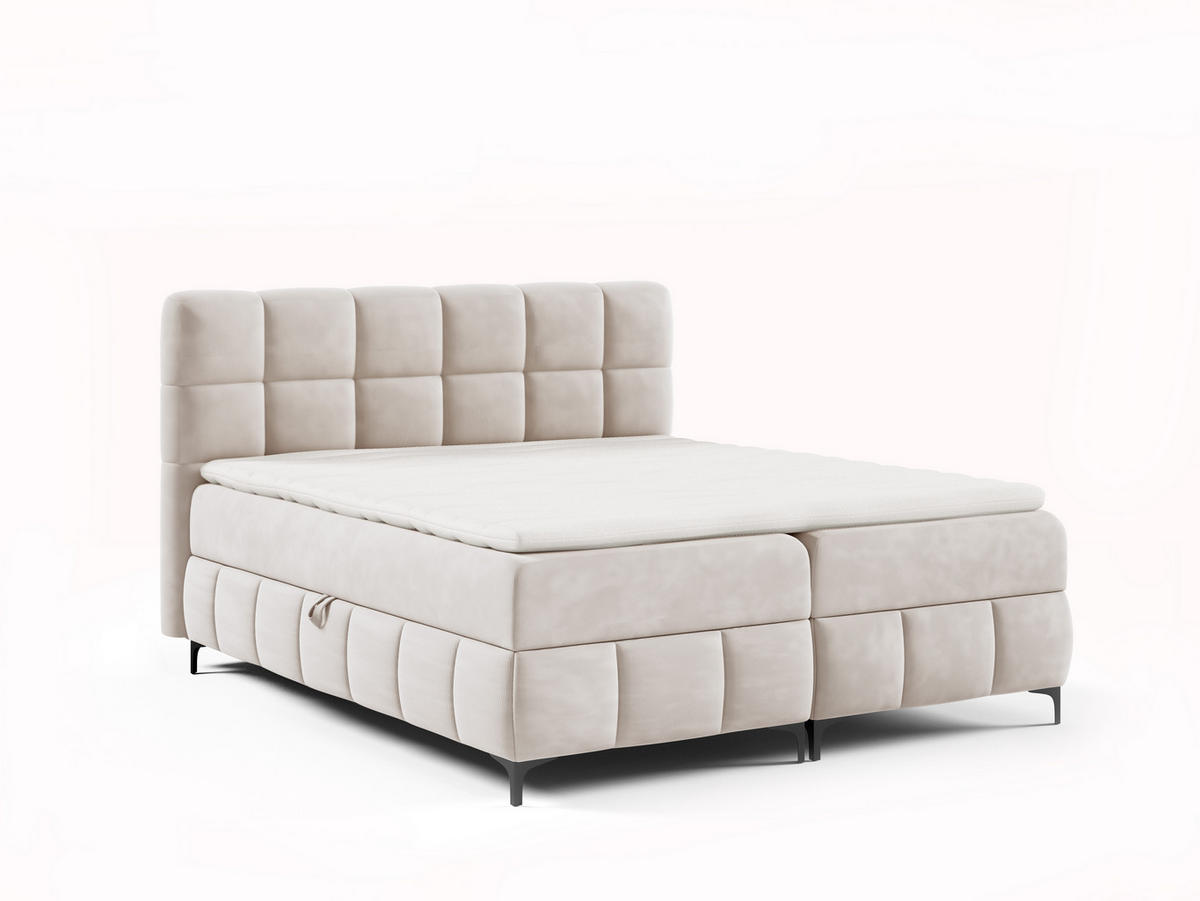 BOXBETT Cynthia 200x200 beige H3 - Beige, Textil (200/200cm) - AN-Moebel 4u