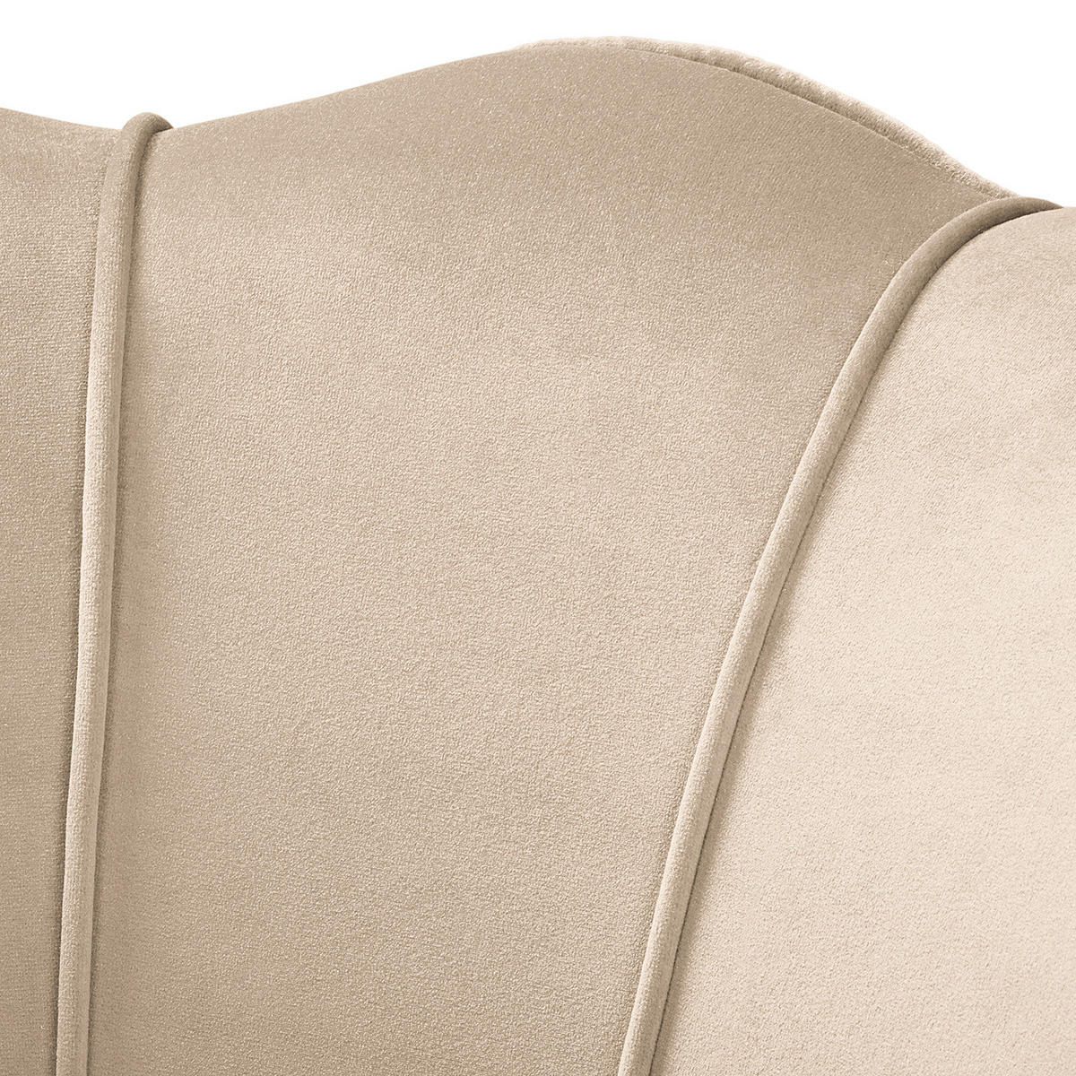 SESSEL - Samt, Füße Dunkel - Dunkelbraun/Creme, Birkenholz/Textil (75/74/75cm) - home24