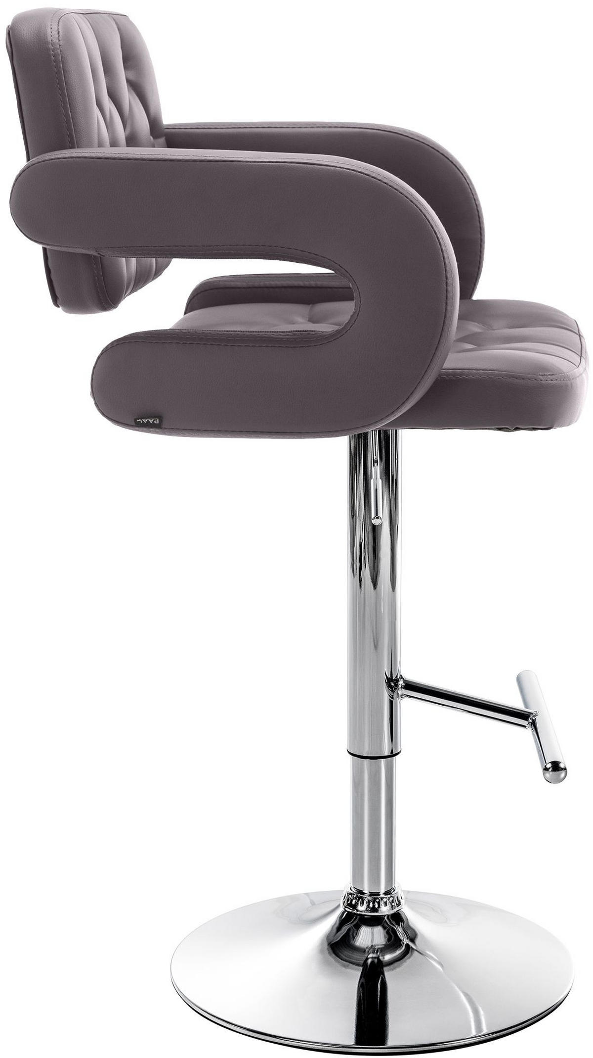 BARHOCKER Lederlook braun - Chromfarben/Braun, Textil/Metall (62/103/55cm) - CLP