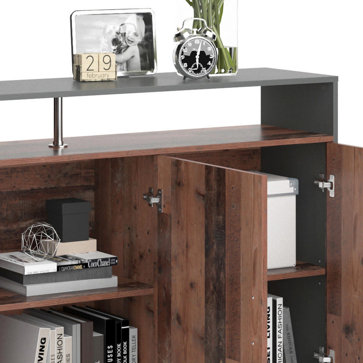 KOMMODE Amato Antikholz 160 x 91.6 cm - Alteiche, Holzwerkstoff (35/91.6/160cm) - Vicco