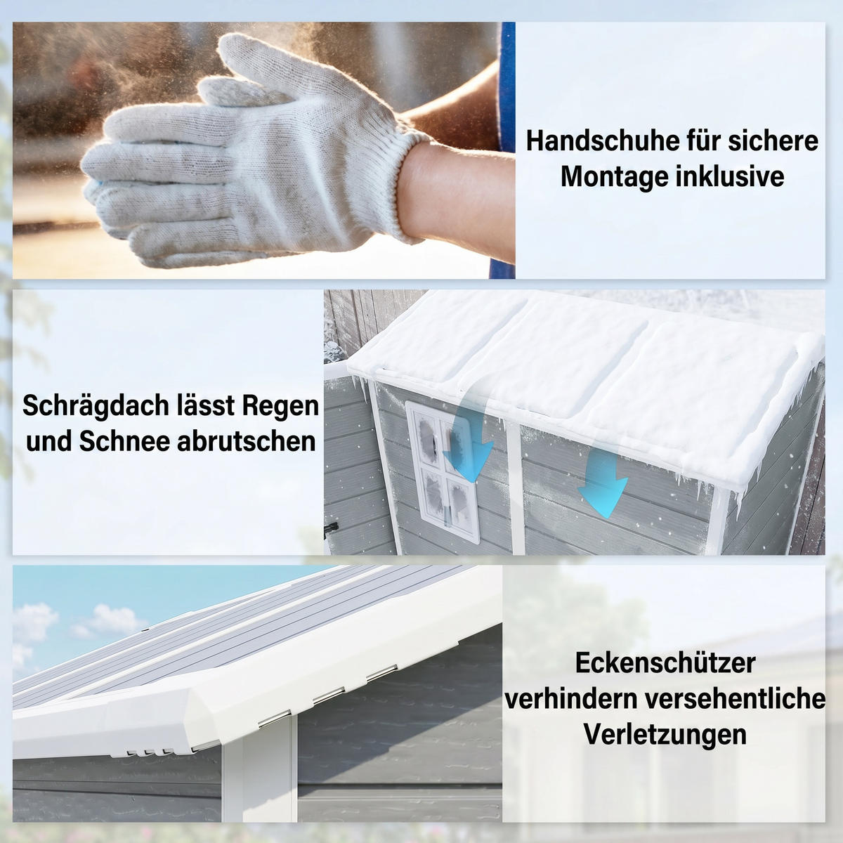GARTENHAUS Grau 1 Stück - Grau, Kunststoff/Metall (131/198/186cm) - GiPP