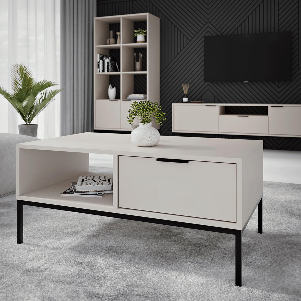 KLUBSKA MIZICA Seattle Kašmir - bež, leseni material (60/100/45.4cm) - Petits-meubles