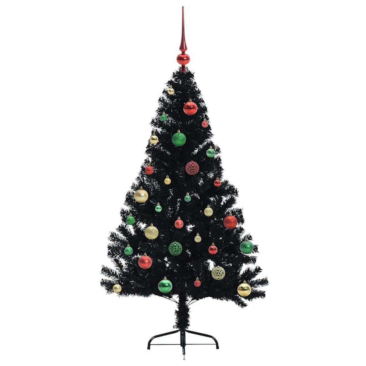 WEIHNACHTSBAUM Künstlicher Vorbeleuchteter Haltbar 95/95/150 cm Schwarz PVC - Schwarz, Kunststoff (150cm) - vidaXL