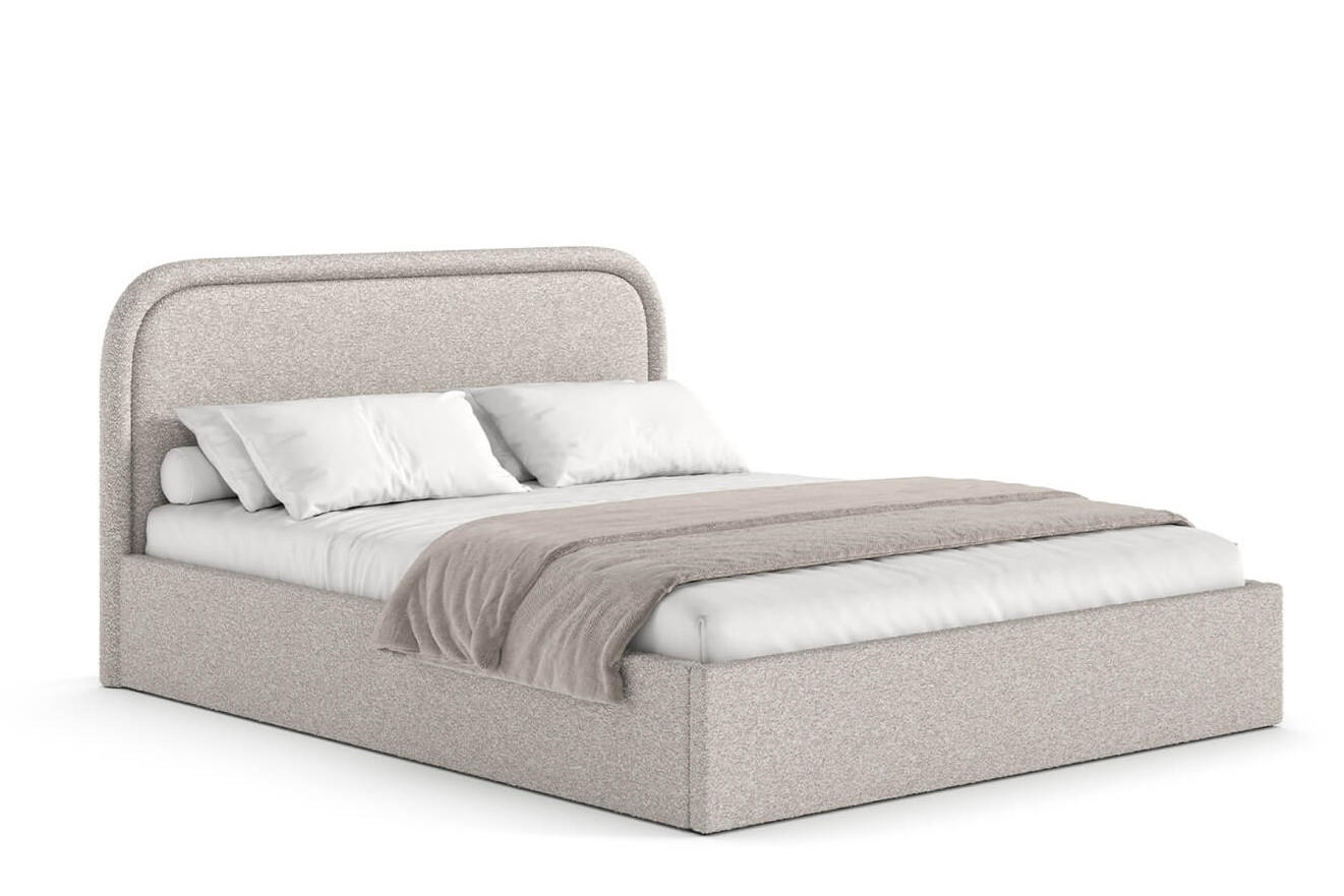 POLSTERBETT MONO mit Bettkasten, LOOP-02 - 160x200 cm - Greige/Beige, Holz/Textil (160/200cm) - mybed.