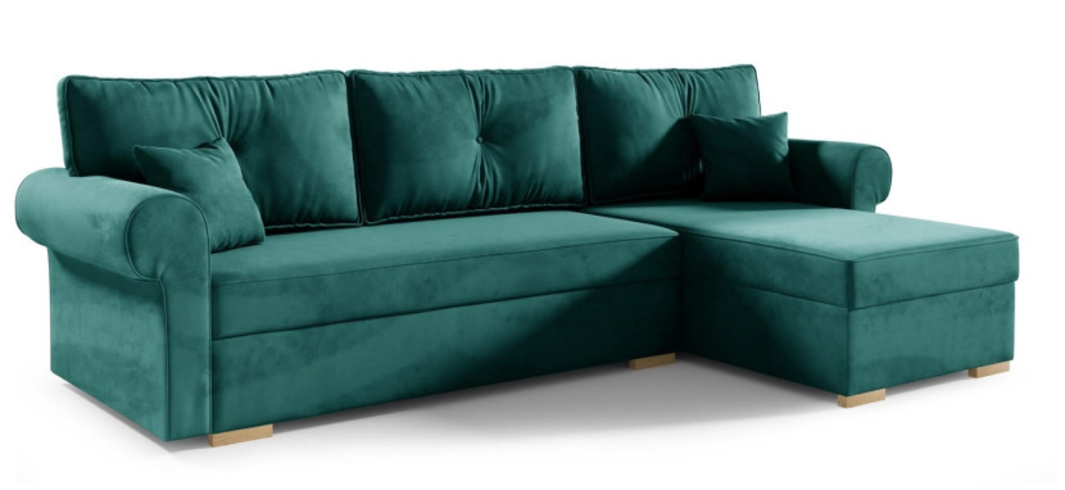 ECKSOFA Grün LION Mit Schlaffunktion Rechts - Grün, Textil (238/85cm) - Sepro Meble