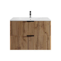 EINZELWASCHTISCH - 80 cm x 46 cm - Holz, Platte - Schwarz, Naturfarben Hell - MADELA - Schwarz/Naturfarben, Holz (80/57/46cm) - Vente-Unique