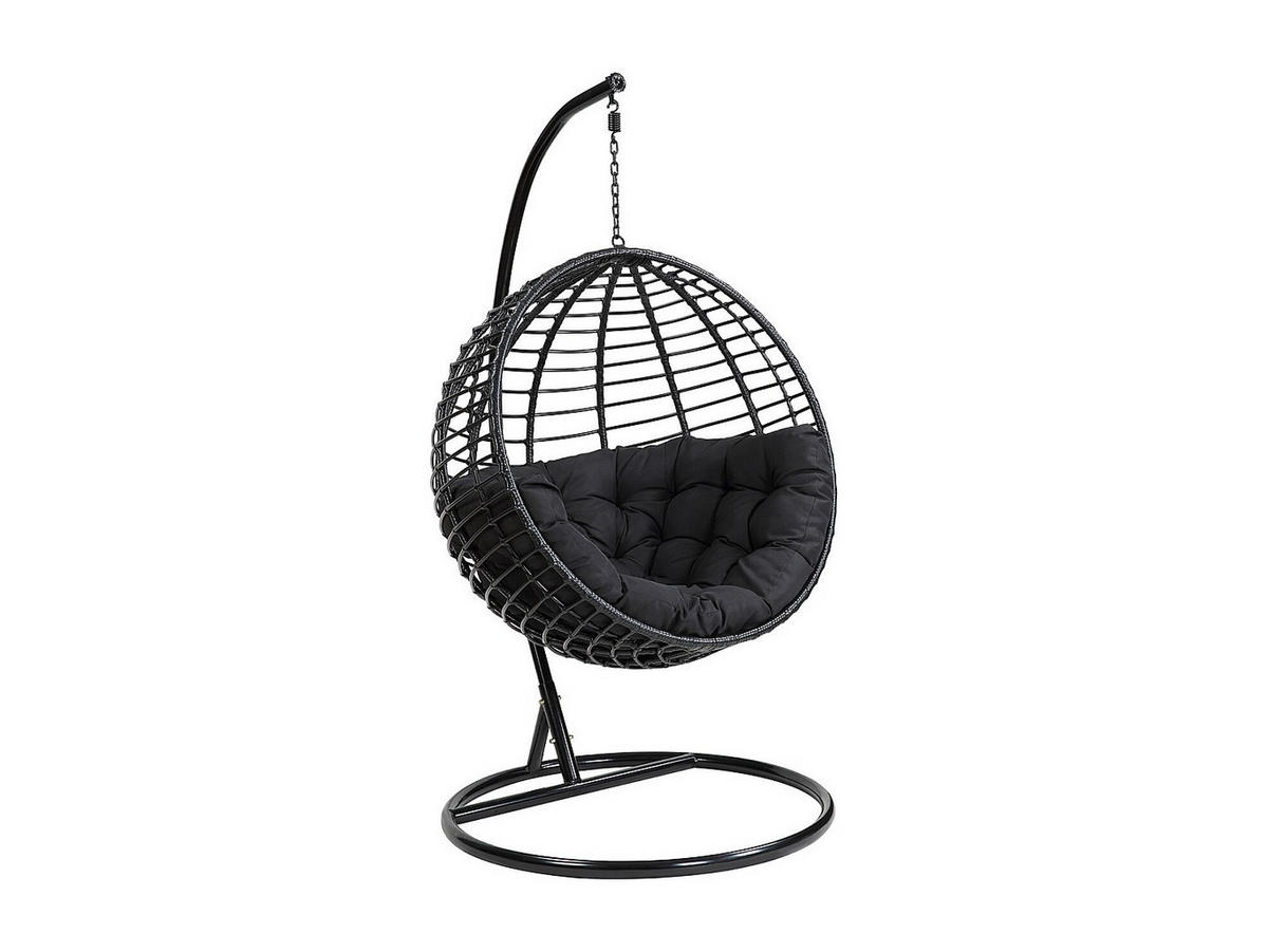 HÄNGESESSEL - 1 Person - Harz - Schwarz - - Schwarz, Kunststoff (112/197/105cm) - Vente-Unique