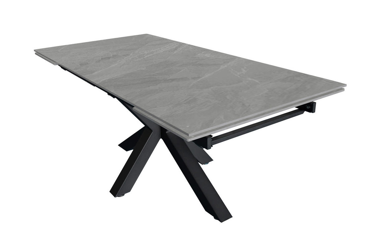 ESSTISCH MIMO - Hellgrau/Schwarz, Keramik (90/180/76cm) - SAM