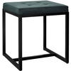 SITZWÜRFEL eckig 40/40/48 cm Samt grün - Schwarz/Grün, Textil/Metall (40/48/40cm) - CLP