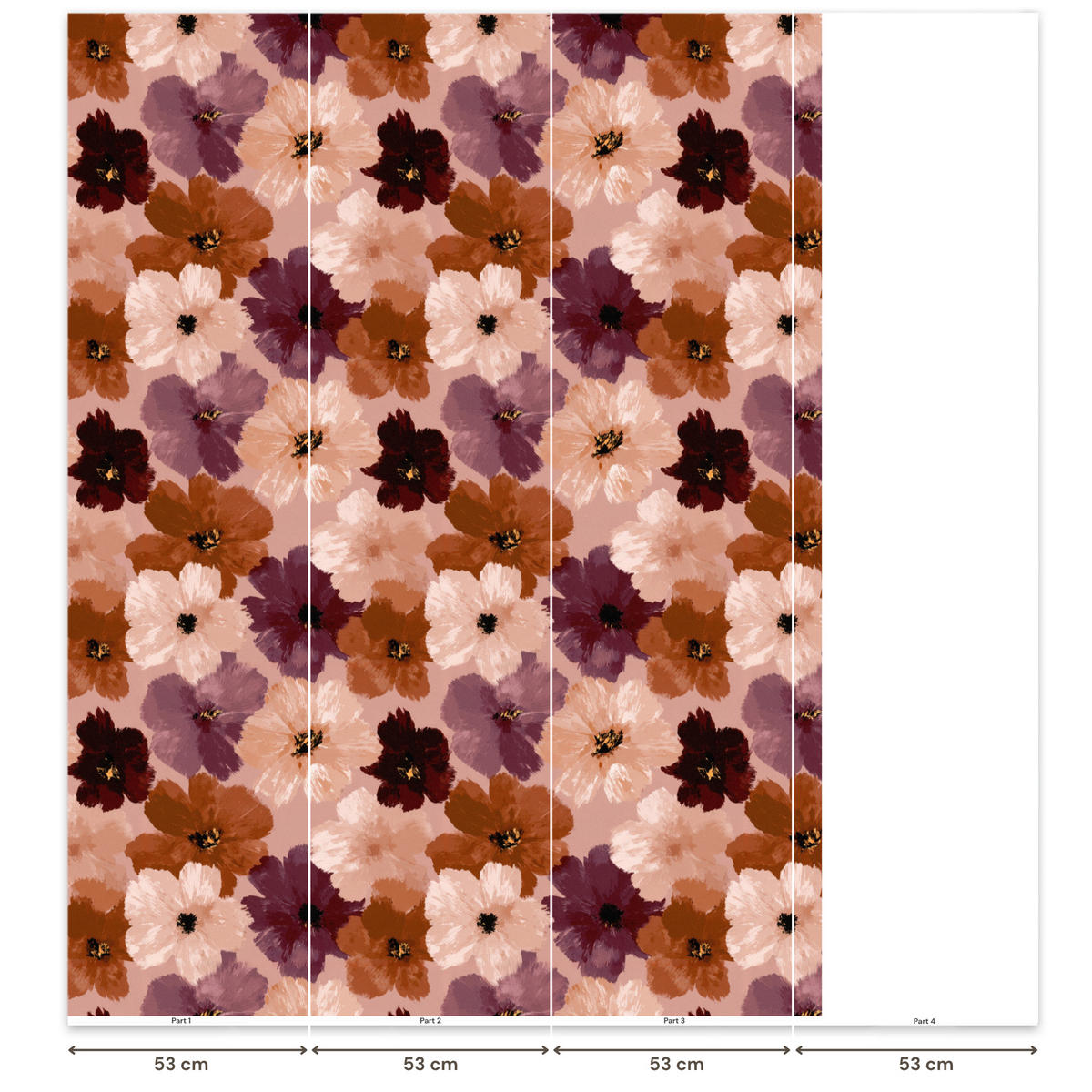 TAPETE - Blumen - Abstrakt - Erdtöne - 160x220 cm - Multicolor, Papier (160/220cm) - OnlyWow