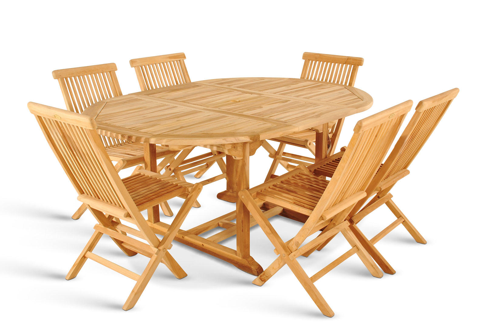 GARTENMÖBELSET 7TLG. BORNEO - Beige, Holz - SAM