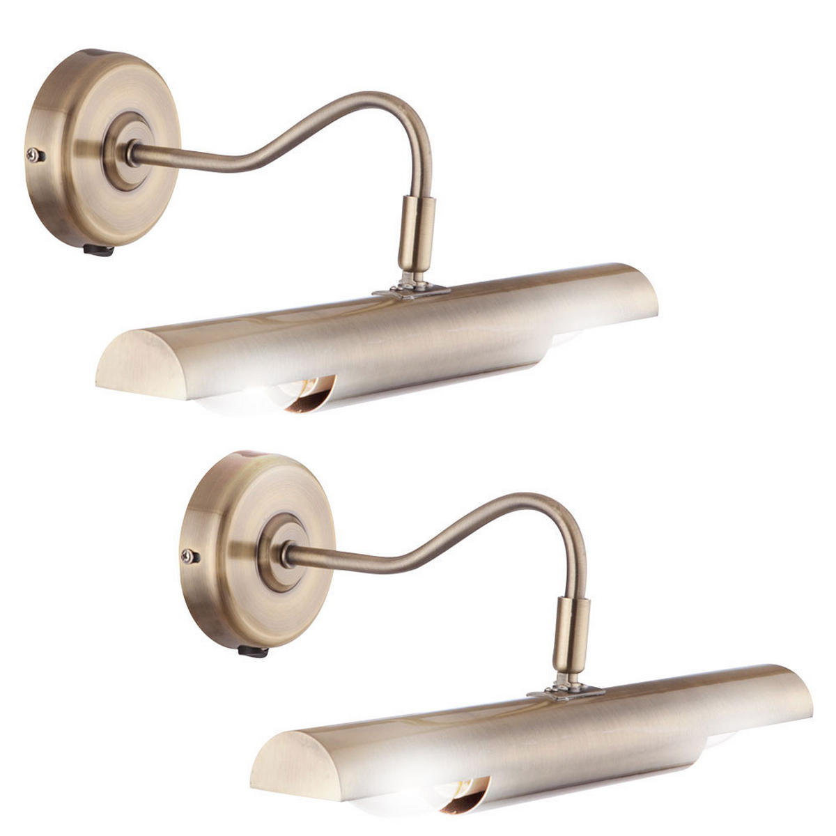 WANDLEUCHTE altmessing beweglicher Spot 2er Set - Messingfarben, Metall (36.5/13.5/21cm) - Globo Lighting