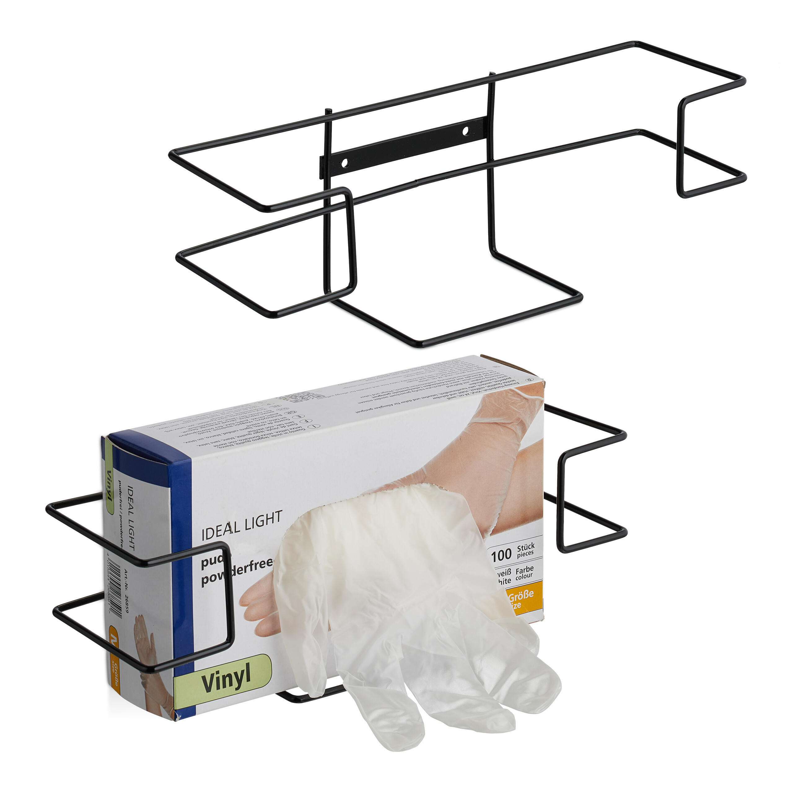 DISTRIBUITOR manusi negru Set-2 metal montare pe perete