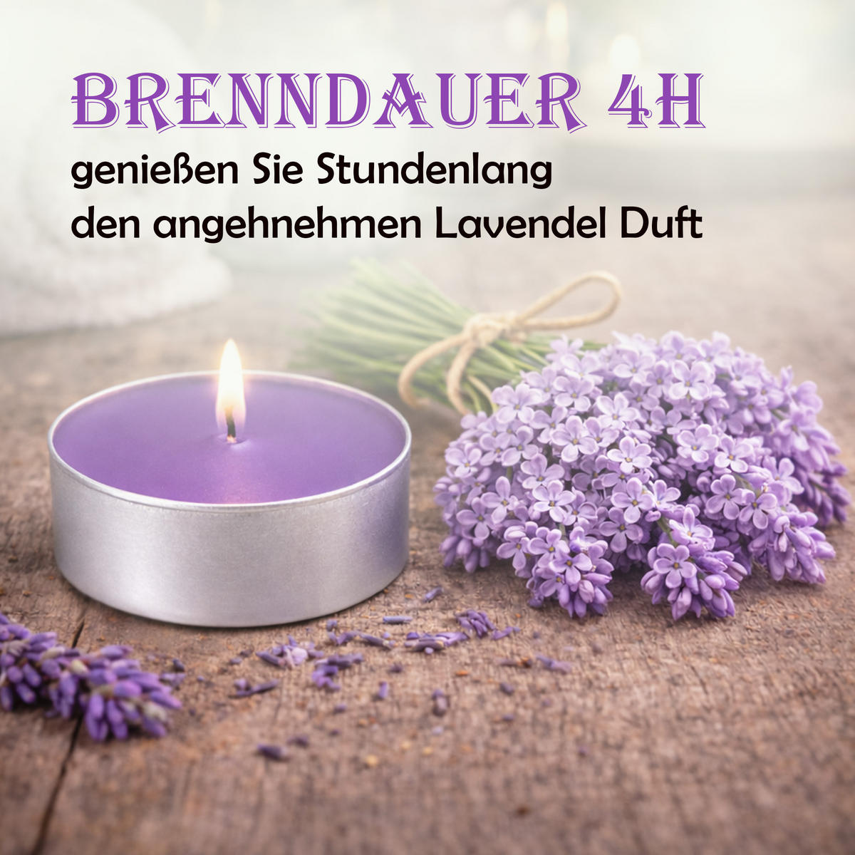 TEELICHT mit Duft - Flieder - 54er Pack - Flieder, Naturmaterialien (4/1.5/4cm) - HS Candle