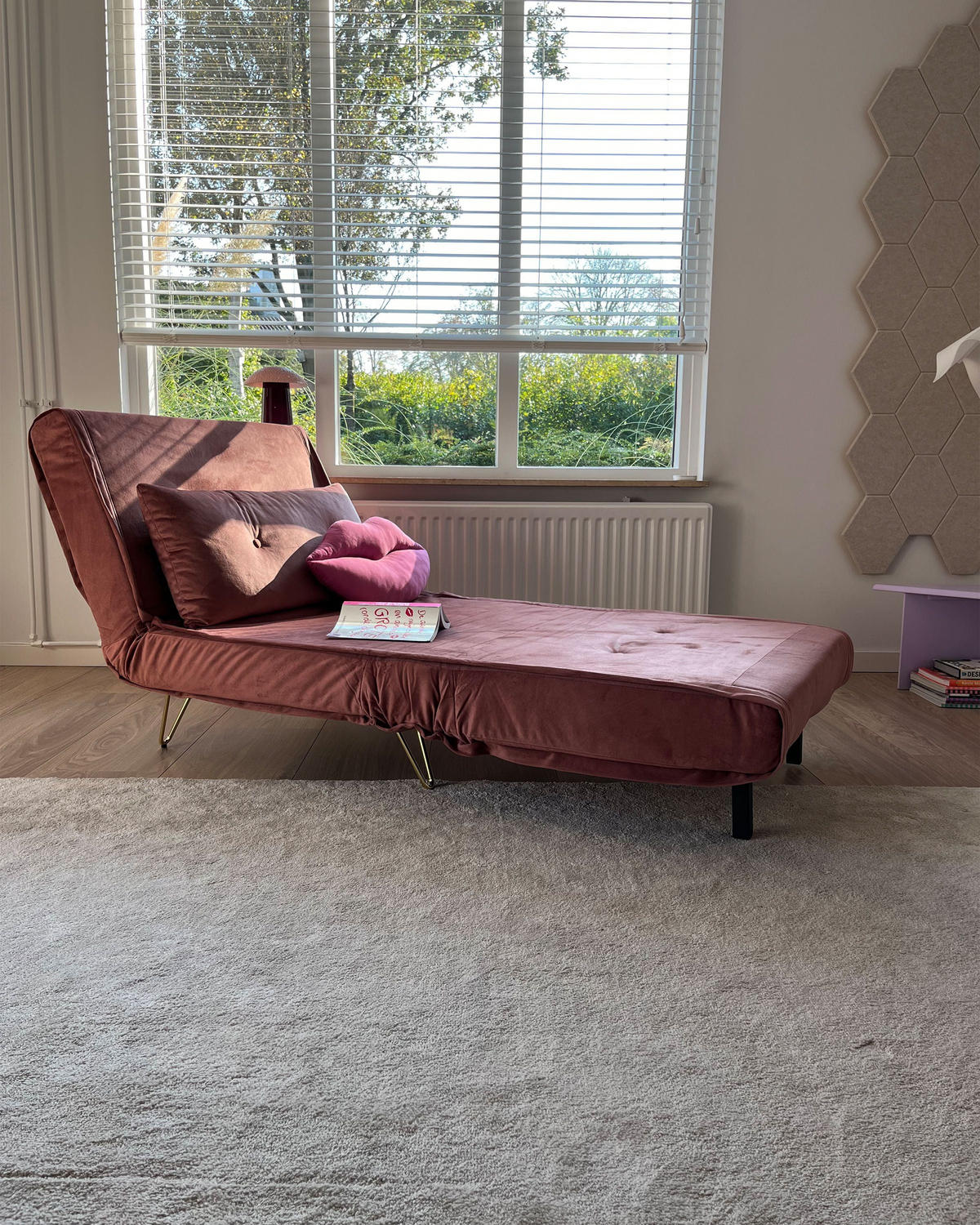 2-SITZER-SCHLAFSOFA Samtstoff Rosa Vestfold - Pink, Textil (130/81/80cm) - Beliani