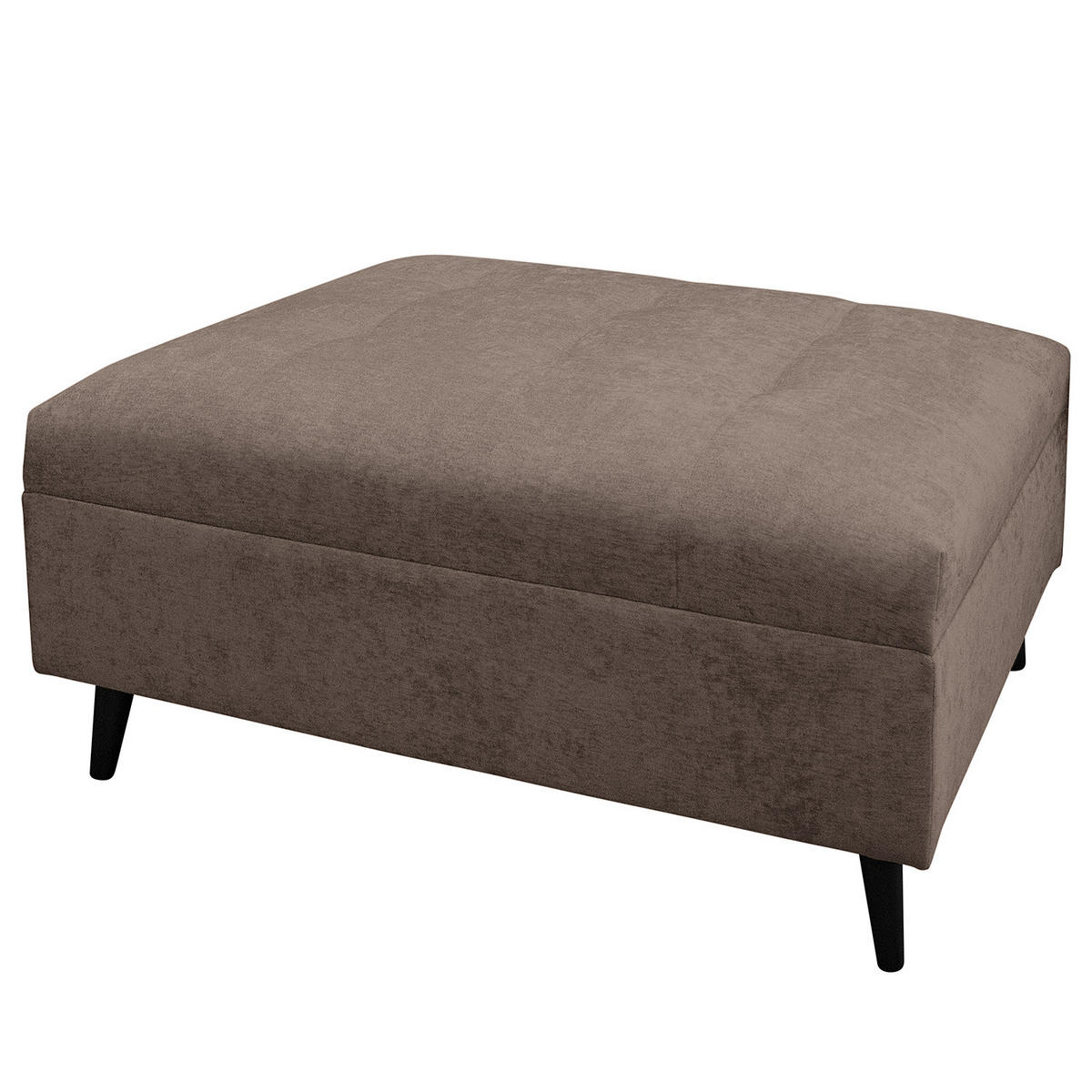 ECKSOFA mit Ottomane und Hocker - Schwarz/Braun, Birkenholz/Textil (247/174cm) - home24